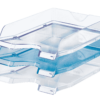 Drei transparente, übereinander gestapelte Briefablagen VIVA