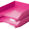 Zwei übereinander gestapelte KLASSIK Briefablagen in pink