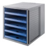 Schubladenbox SCHRANK-SET KARMA mit fünf Schubladen in grau-blau