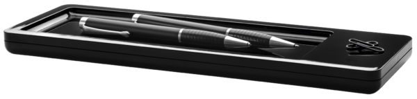 Stiftschale i-LINE in schwarz, auf der 2 Stifte liegen